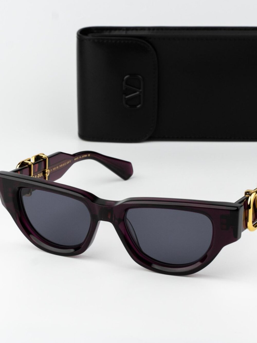 Valentino Women Sunglasses Crystal Purple Grey Cat Eye V - DUE VLS-103D-50
